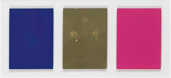 YVES KLEIN Monochrome und Feuer (Triptych).